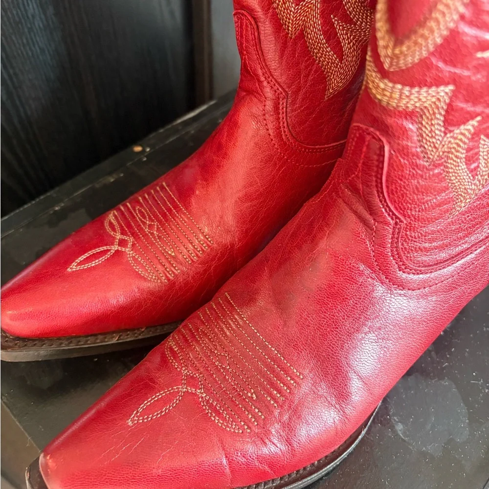 Shyanne Red Leather Lucille Boots - Picture 2 of 5